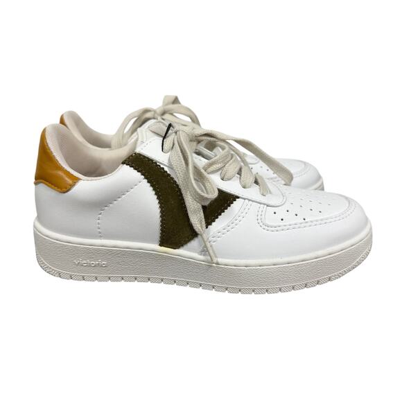 NWT VICTORIA MADRID LEATHER EFFECT & CONTRAST Unisex sports trainers - Picture 1 of 4